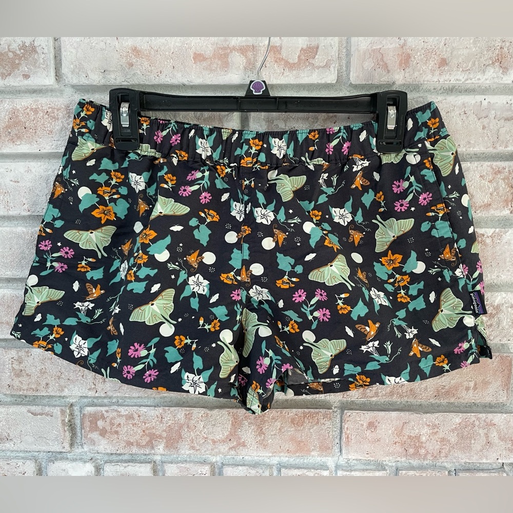 Patagonia Women's Night Pollinators Black Barely 2 1/2" Baggies Shorts